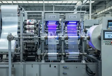 Flexible packaging web production